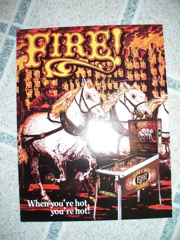 1987 williams fire pinball flyer