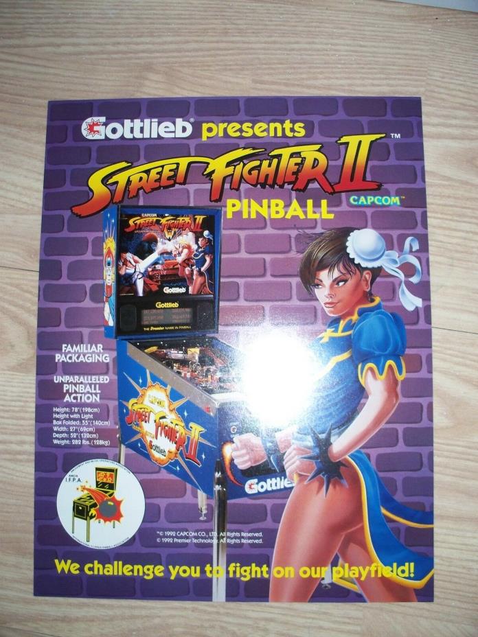 1992 gottlieb streetfighter 2 pinball flyer