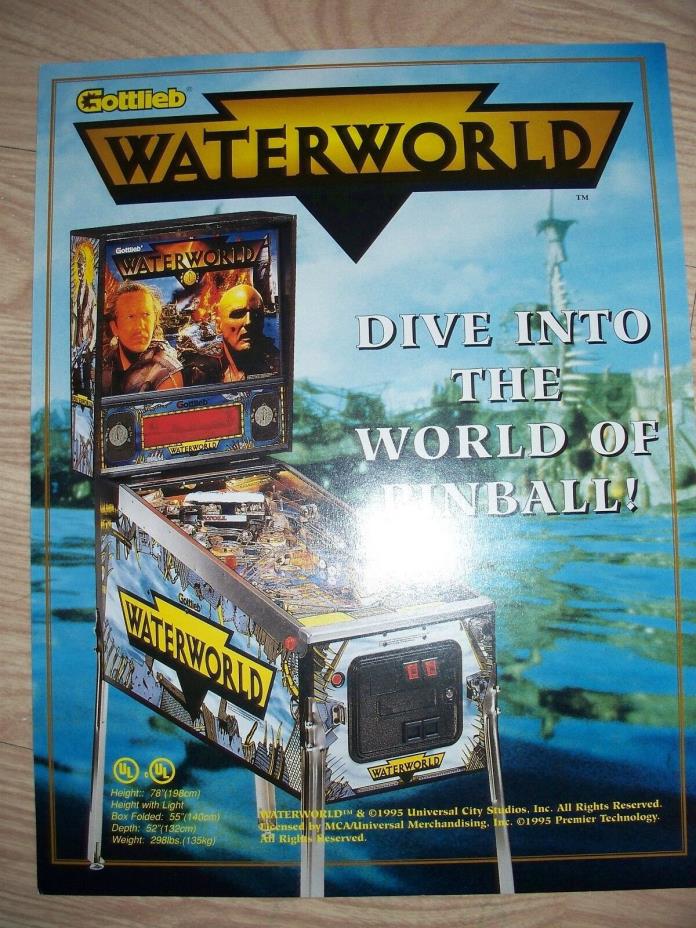 1995 gottlieb waterworld pinball flyer