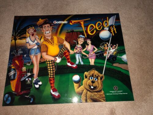 Gottlieb TEE'D OFF Original 1993 NOS Pinball Machine Translite Art Golf Theme