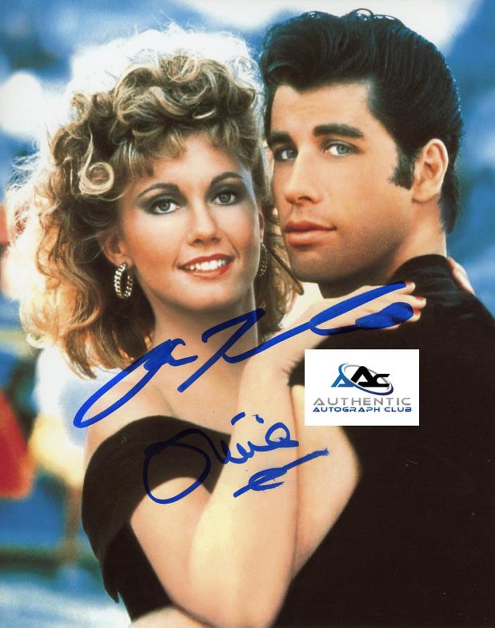 OLIVIA NEWTON JOHN AND JOHN TRAVOLTA AUTOGRAPH SIGNED 8X10 PHOTO GREASE COA