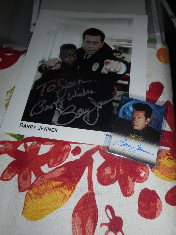 Barry Jenner Signed 8x10 Family Matters Photo & Card Lot Autograph TO JASON