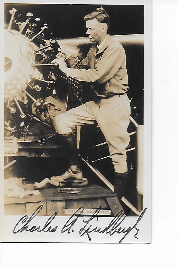 Charles Lindbergh Autographed Real Photo Postcard