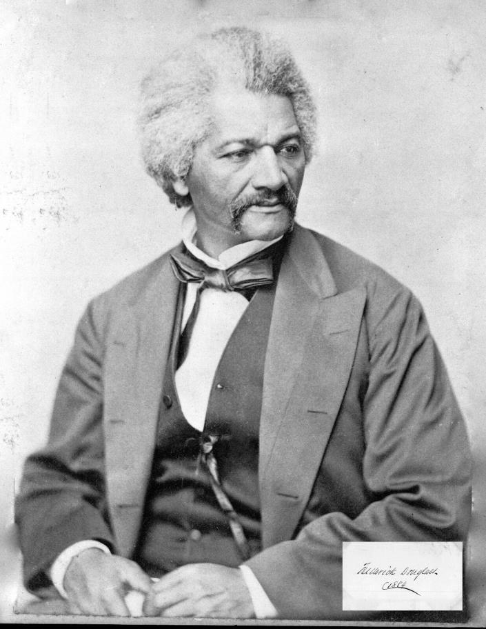 Frederick Douglass,  portrait & scanned autograph Copy from my collection