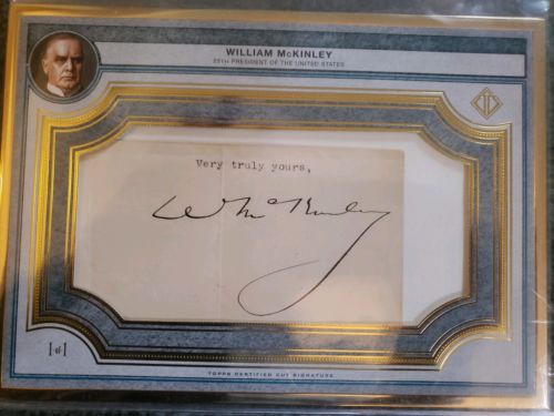 2018 Topps Transcendent William McKinley Oversized Cut Signature Autograph 1/1