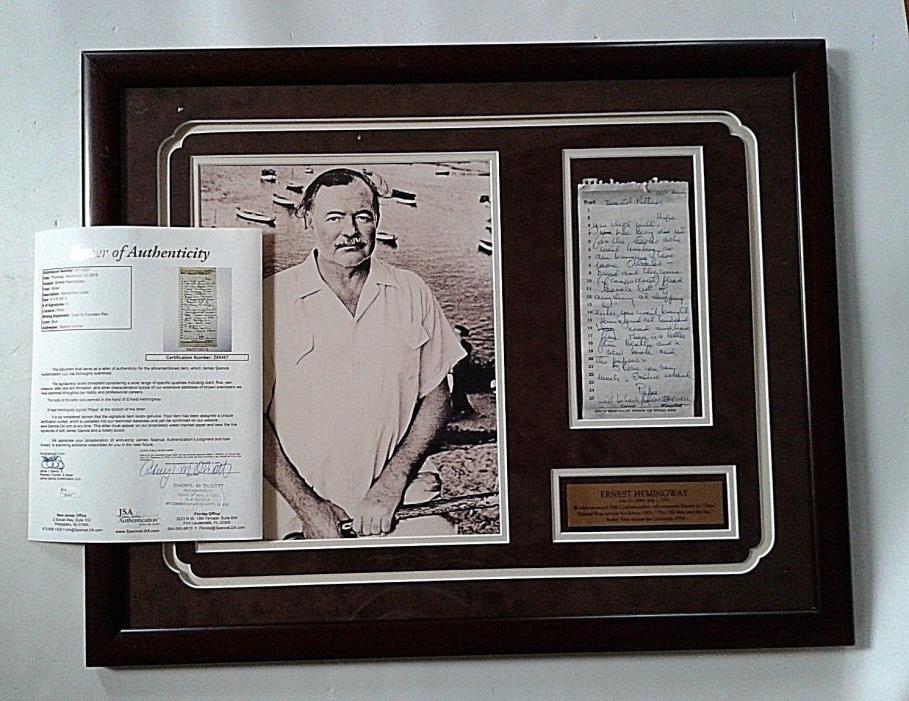 ERNEST HEMINGWAY HAND WRITTEN SIGNED LETTER TO HIS WIFE & MARY LETTER 2 ITEM JSA