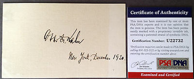 OTTO HERMANN KAHN New York Banker Signed 1920 3X5 Auto PSA/DNA COA Autograph