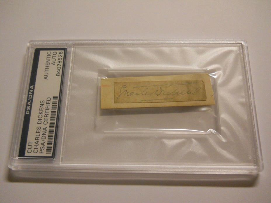 CHARLES DICKENS SIGNED CUT SIGNATURE PSA/DNA AUTOGRAPH A CHRISTMAS CAROL