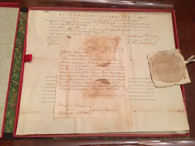 1795 Land Grant SIGNED Richard Dobbs Spaight Governor N CAROLINA Moore County NC