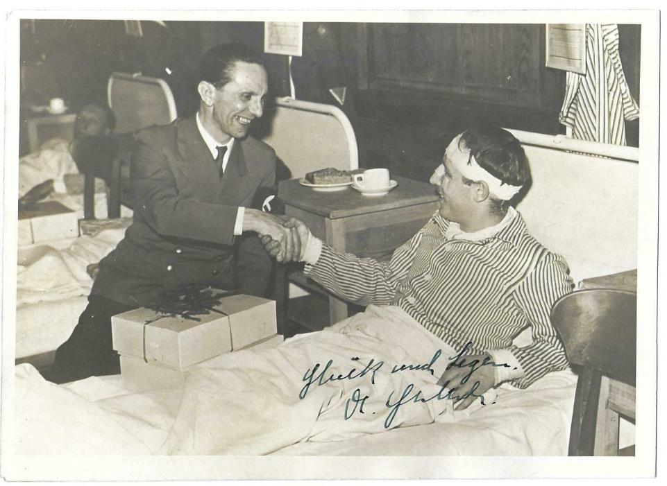 European Minister of Propaganda WWII Photo with Signature Wounded Soldier COA
