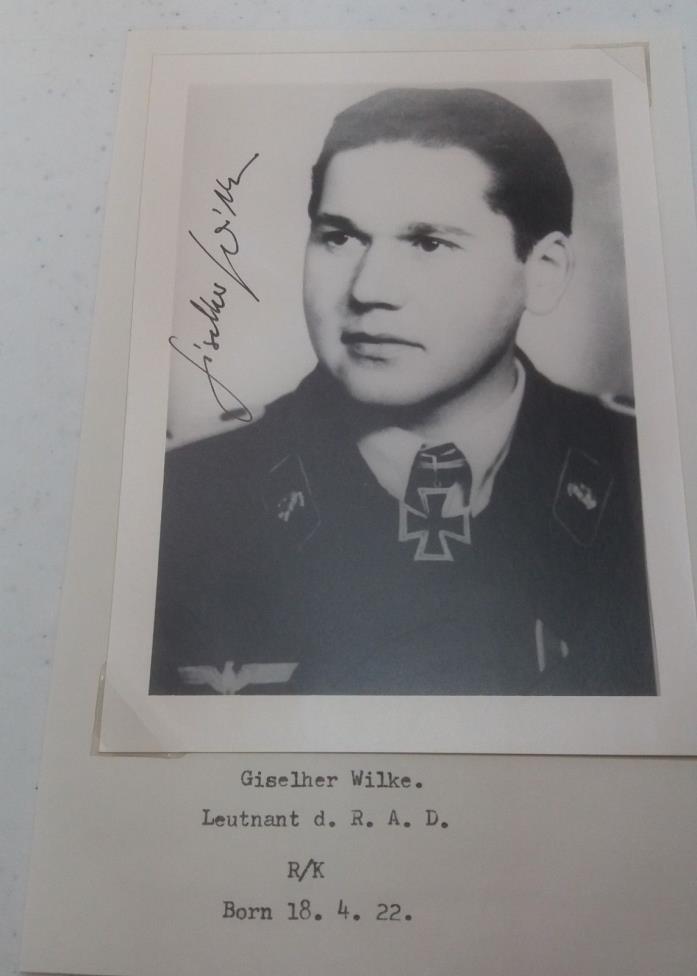 Gisehler Wilke WW2 German Lieutenant Knights Cross Signed Photograph