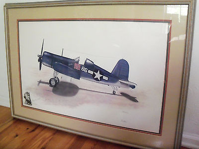 WWII Ace PAPPY BOYINGTON AUTOGRAPHED Corsair Limited Print by J. Ficklen