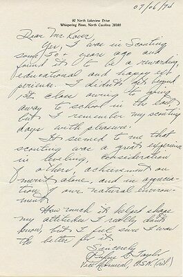 Vice Admiral RUFUS L. TAYLOR Autograph Letter Signed & Signed Note