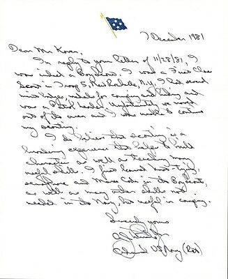 Admiral ALFRED J. WHITTLE, JR. Signed Letter