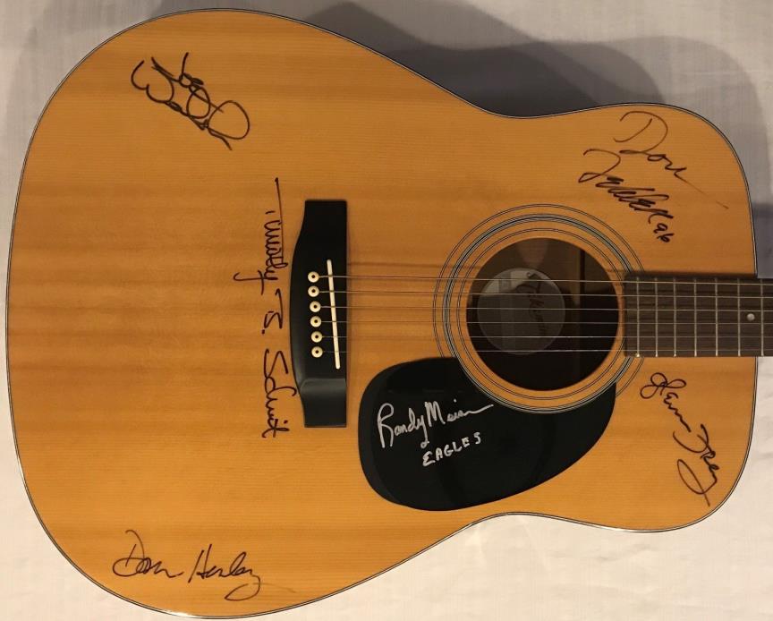 The Eagles Signed Guitar Henley Frey Walsh Felder Schmidt Meisner Autographed
