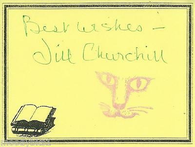 JILL CHURCHILL, author,  AUTHENTIC HAND SIGNED BOOKPLATE with 