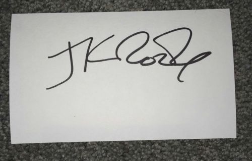 JK Rowling Hand Signed Autograph Index Card COA