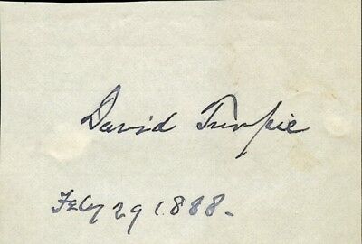 Indiana Senator DAVID TURPIE Autograph - 1888