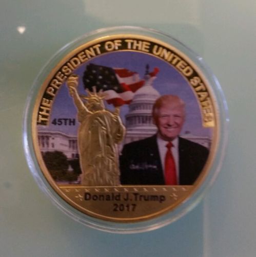 2017 President Donald Trump money coin 24k Gold Plated Commemorative