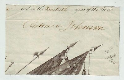 ANDREW JOHNSON CUT SIGNATURE WITH COA