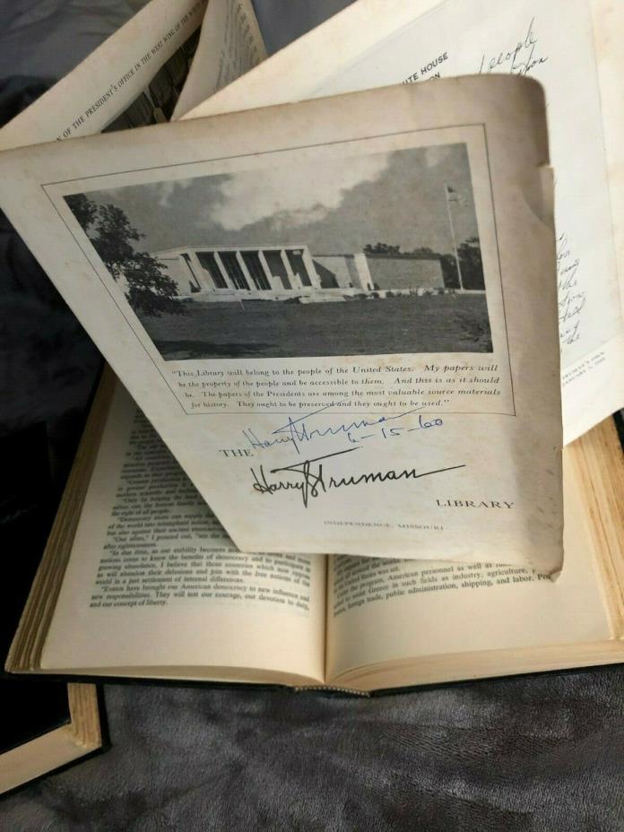 Harry Truman Signature on Truman Library Brochure