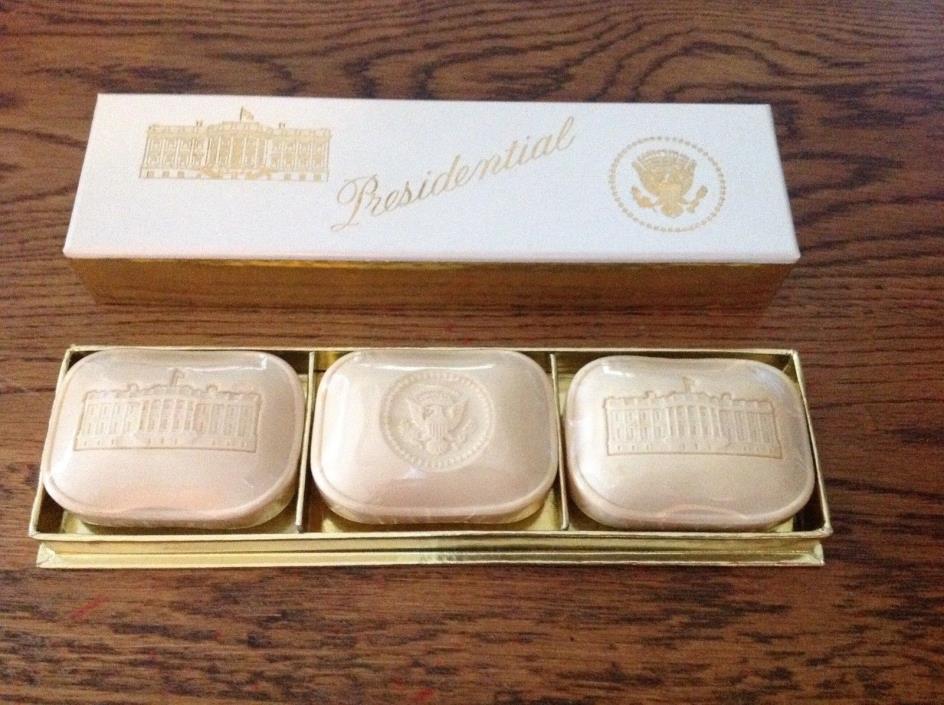 John F Kennedy White House VIP Gift Boxed Bar Soap (3) - Rare JFK Gift!