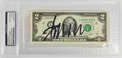 Donald J. Trump Authentic Signed $2 Dollar Bill PSA/DNA Slabbed #83905823