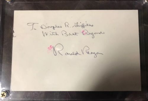 President Ronald Reagan Signed JSA Certified Handwritten Note Auto
