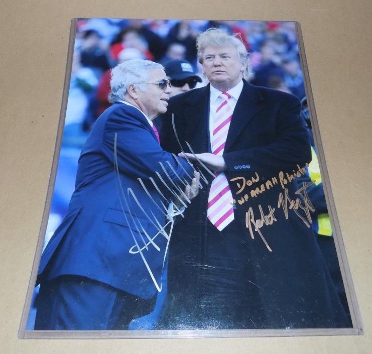 President Donald Trump & Robert Kraft New England Patriots Owner Signed Photo!