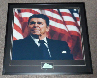 Ronald Reagan Signed Framed 31x34 Photo Poster Display JSA LOA