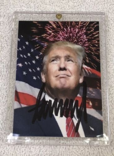 Donald Trump Signed Aceo Pastel Art Card with COA P.O.T.U.S