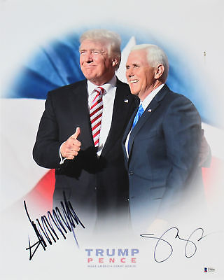 Donald J. Trump & Mike Pence Authentic Signed 16x20 Photo BAS #A78555
