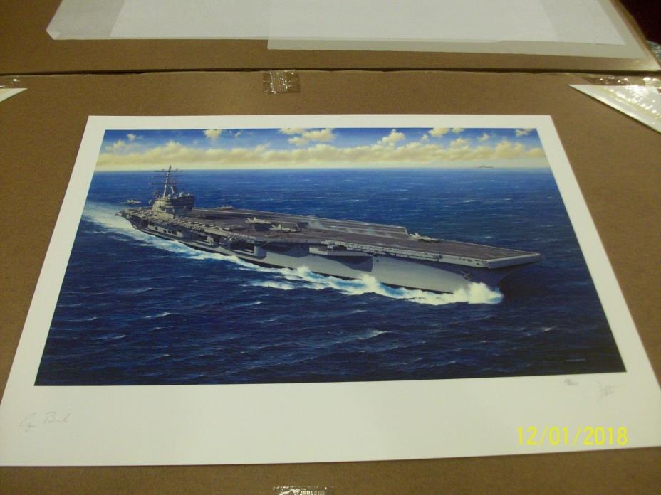 GEORGE H W BUSH SIGNED LIMITED EDITION PRINT, AIRCRAFT CARRIER CVN-77,StanStokes