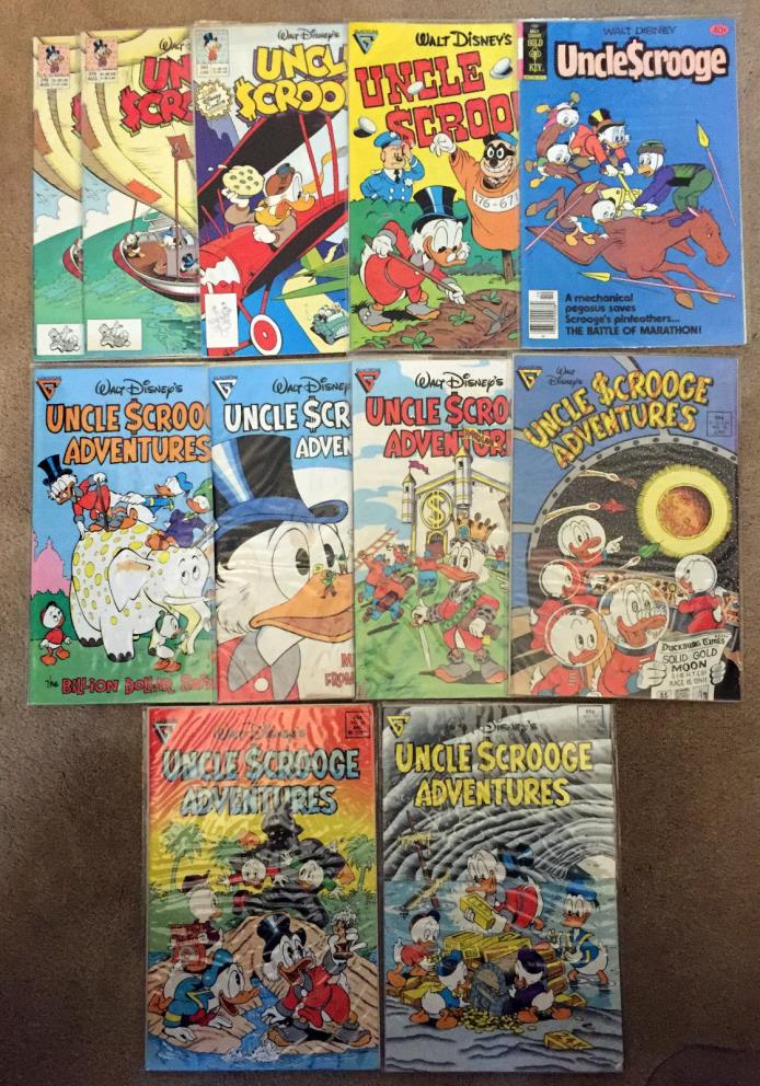 Uncle Scrooge & Uncle Scrooge Adventures - Gold Key and Gladstone 11 Comic Lot