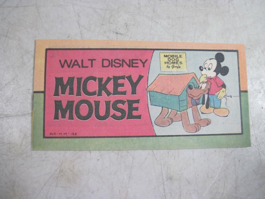 Vintage 1976 Small Mini Comic Book #1 Disney Mickey Mouse Mint
