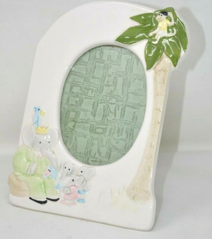 Schmid BABAR 1981 Random House Ceramic Picture Frame Holds 3x5 Photo