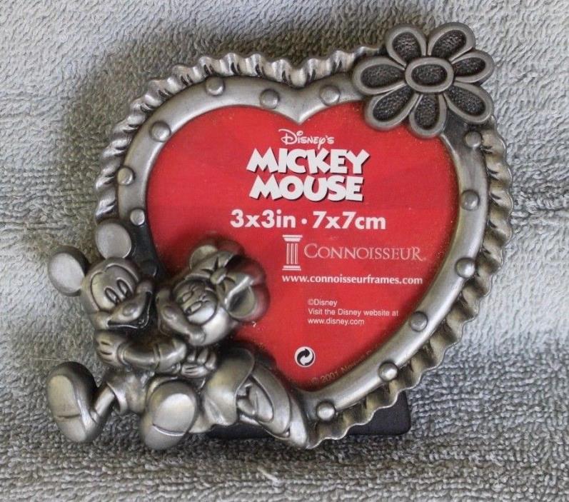 Mickey and Minnie  3x3 heart metal photo frame
