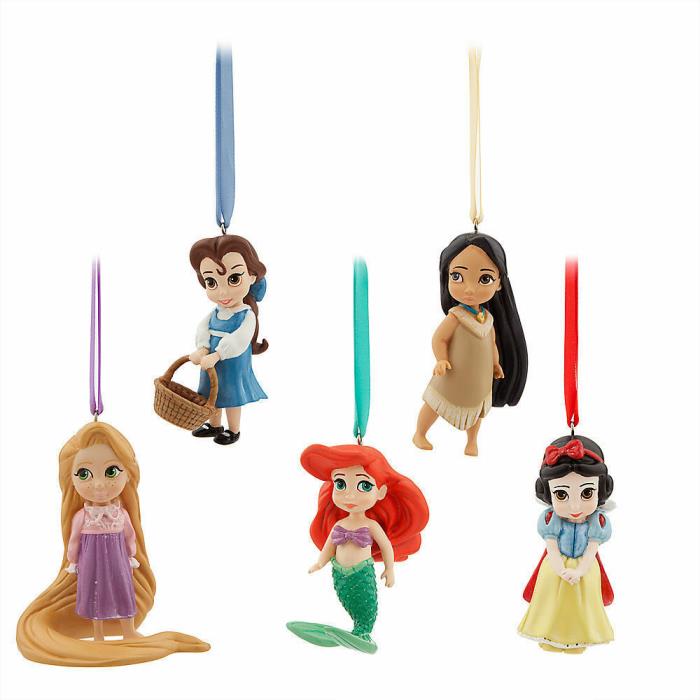 Set of 5 Disney Animators Collection Ornaments Little Mermaid, Belle, Snow White