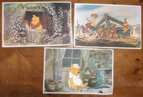 Rare 3 Vintage Disney Classic Winnie the Pooh Placemats Country Inn Restaurant