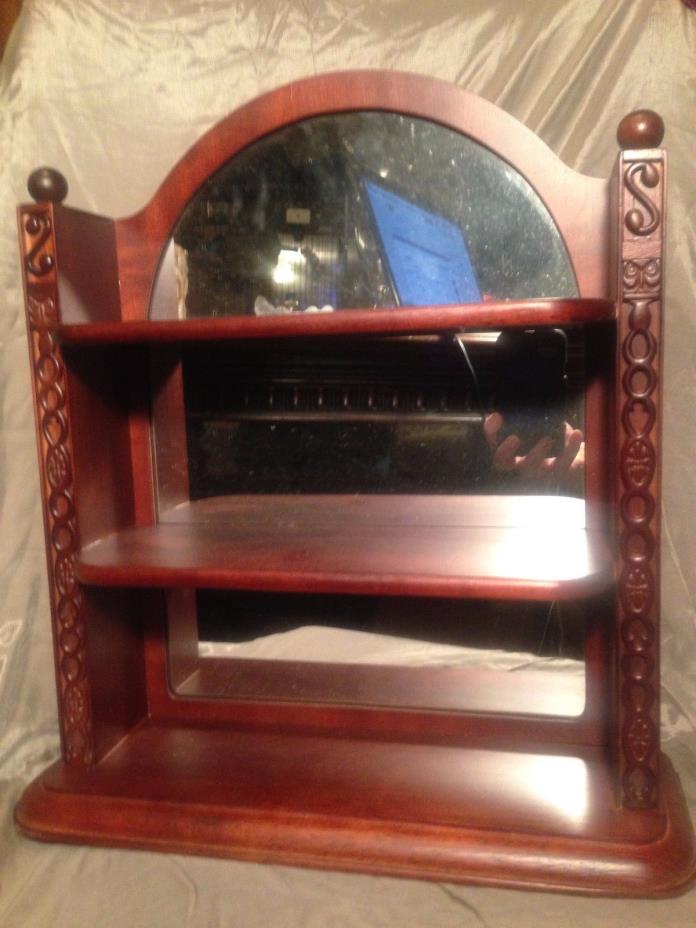 DISNEY DISPLAY MIRRORED CURIO HANGING DISPLAY SHELF FOR PORCELAIN FIGURINES