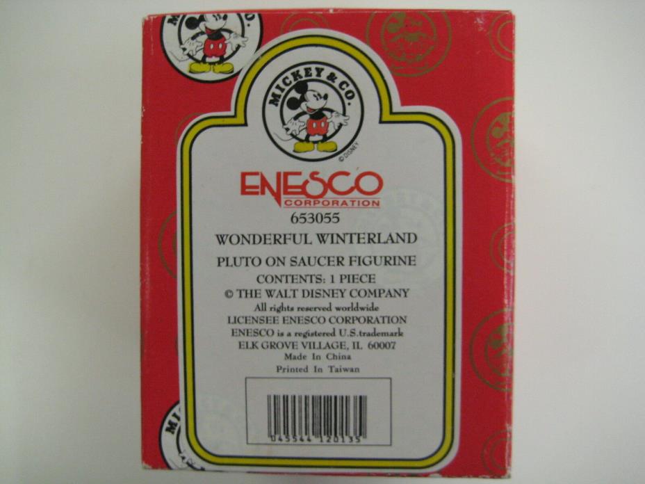 Enesco Disney Wonderful Winterland PLUTO on Saucer figurine 653055