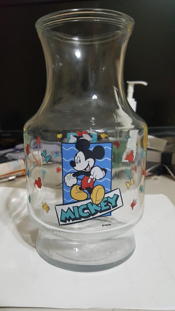 Disney Mickey Minnie Mouse Juice Carafe Pitcher Anchor Hocking Glass
