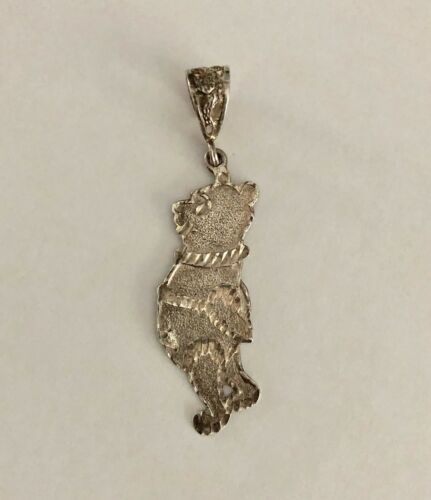 Large Vintage Sterling Silver Disney Winnie the Pooh Pendant Etched Diamond Cut