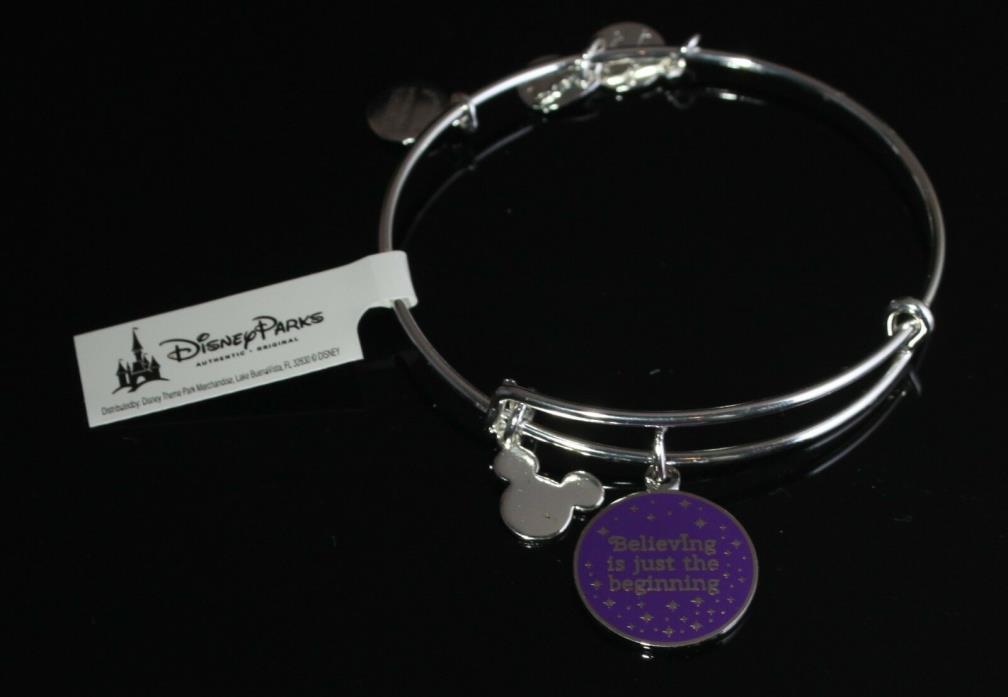 Disney Parks Alex & Ani Tinker Bell Believing Just the Beginning Silver Bracelet