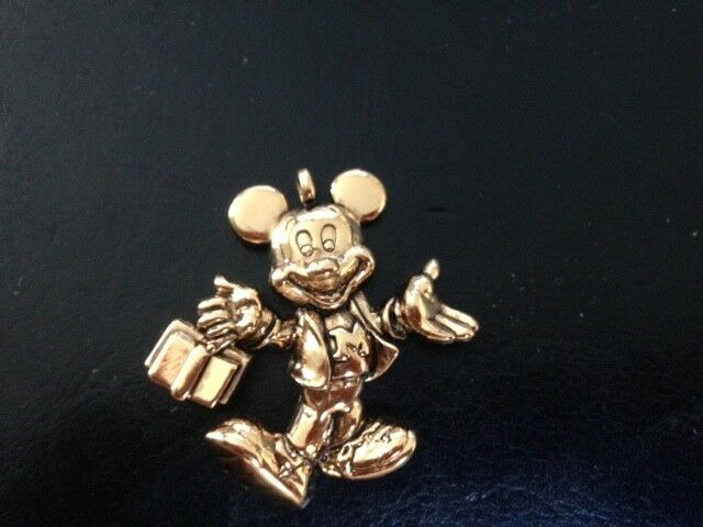Vintage Disney Mickey Mouse Goldtone Mickey Mouse Pendant
