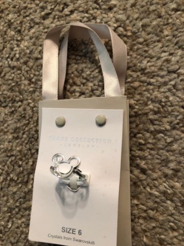 Disney Parks  Icon Mickey Mouse Icon Swarovski Crystals Ring  Sz 6 On Gift Bag