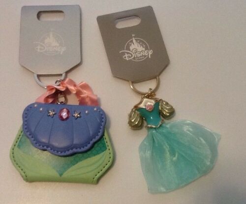 Authentic Disney Store Japan Ariel Mirror Keychain & Color dress Key chain