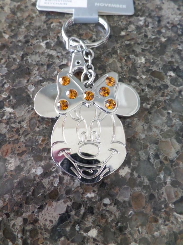 Disney Parks Minnie Mouse Metal November Faux Gem Birthstone Key chain Key Chain
