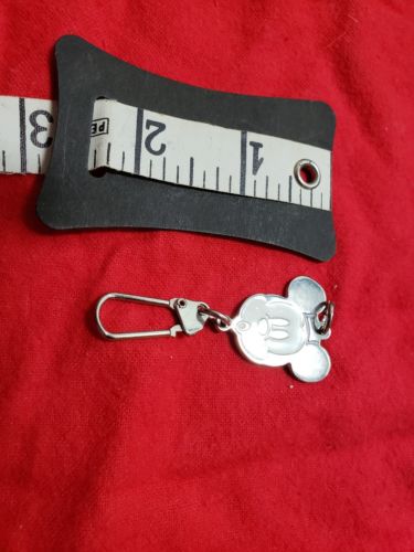 Vintage Disney Mickey Mouse  key chain Silver Tone Lucky
