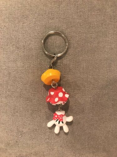 Disney Minnie Mouse Body Parts Dangle Charm Hat Hand Skirt Key Chain #20476
